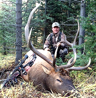 Happy client with elk